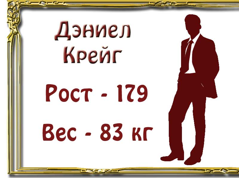 Дэниел Крейг, рост, вес, диета