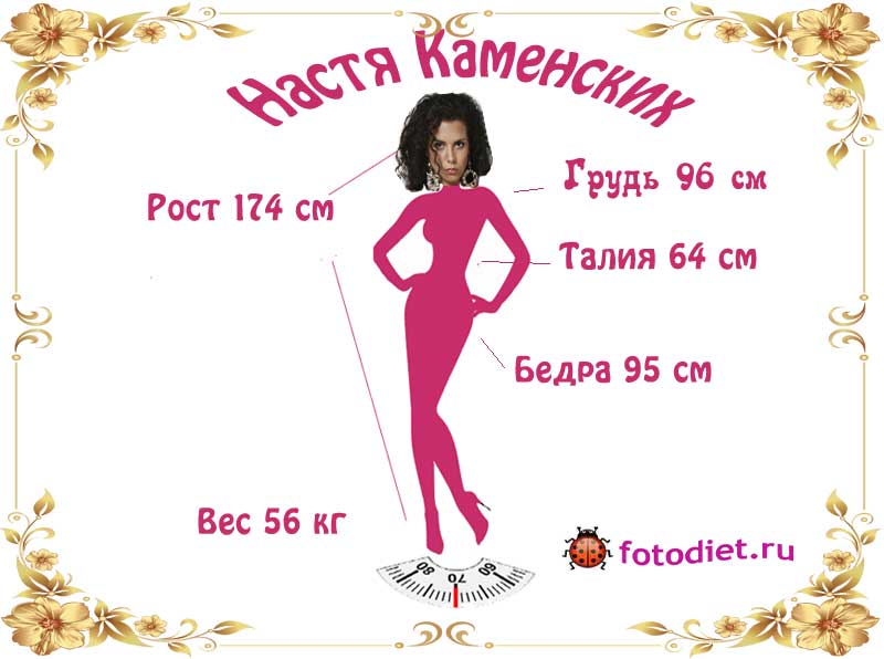 Настя Каменских, рост, вес, диета